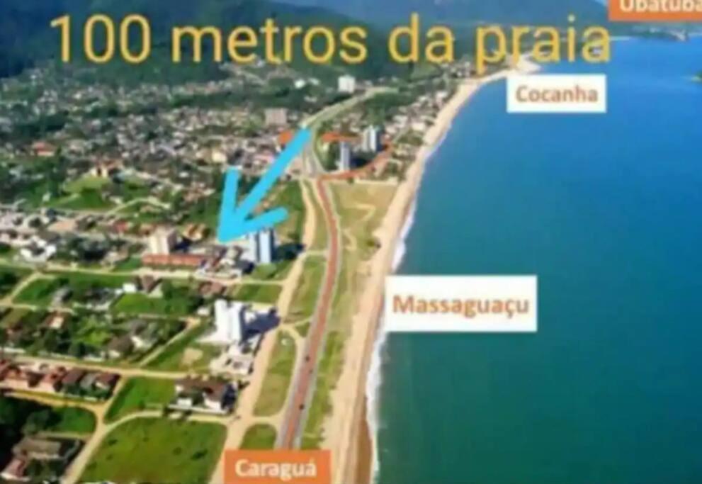 100Mts Da Praia Com Churrasqueira, Piscina E Wi-Fi Caraguatatuba Exterior photo